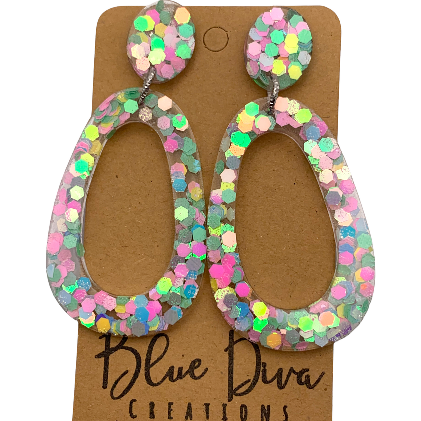 Pastel Confetti Pop Resin Earrings