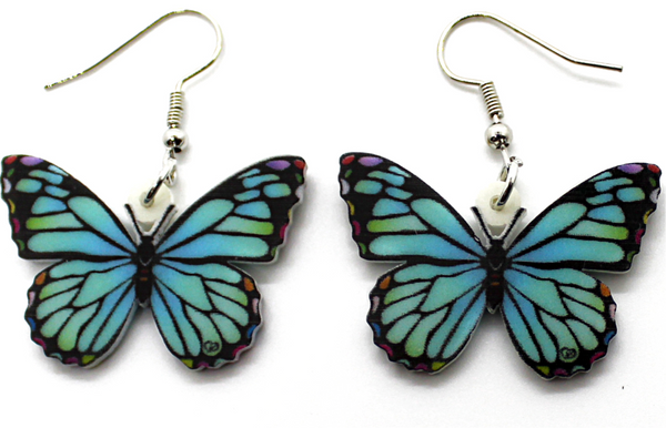 Blue Butterfly Acrylic Earrings