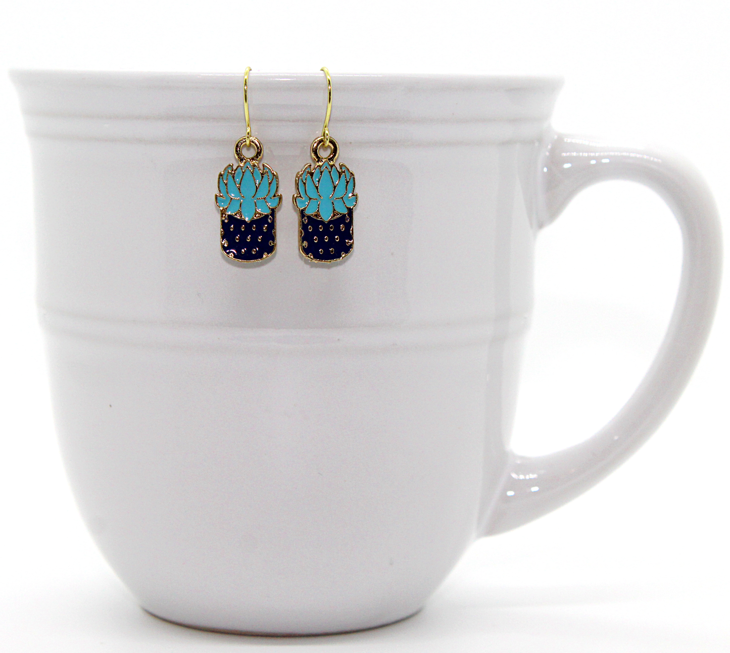 Cactus Enamel Charm Earrings