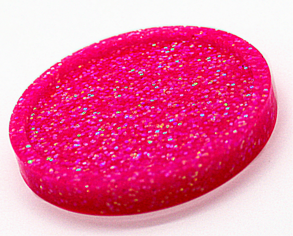 Small Neon Pink Glitter Round Coaster