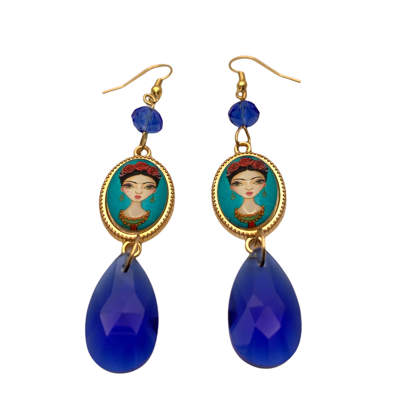 Blue “Frida” Teardrop Earrings