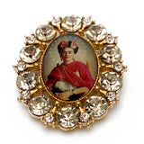 “Frida” Rhinestone Medallion Brooch #3