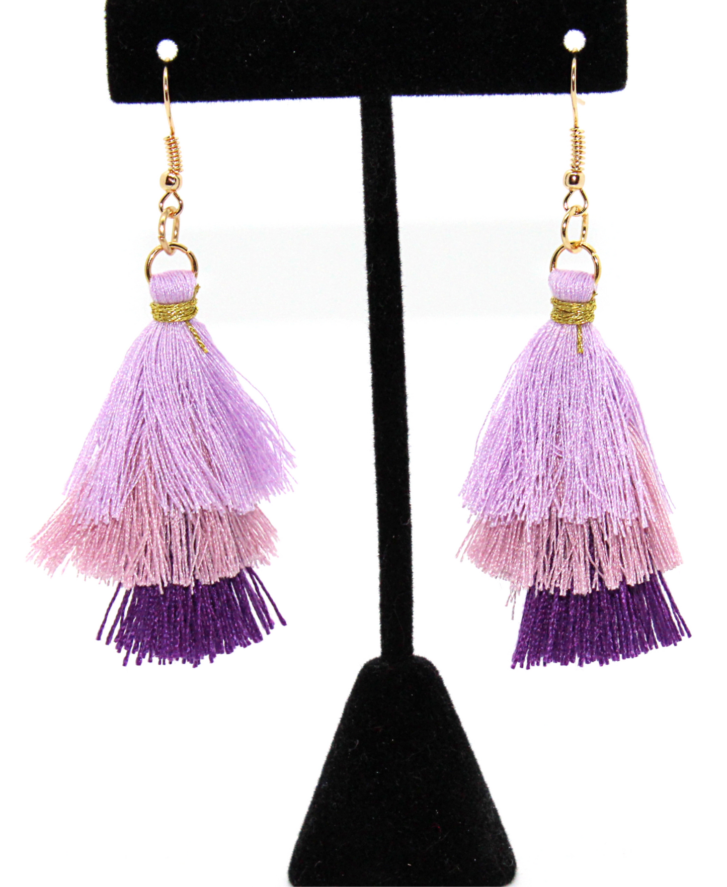purple tassel earrings