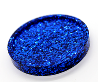royal blue round glitter coaster 