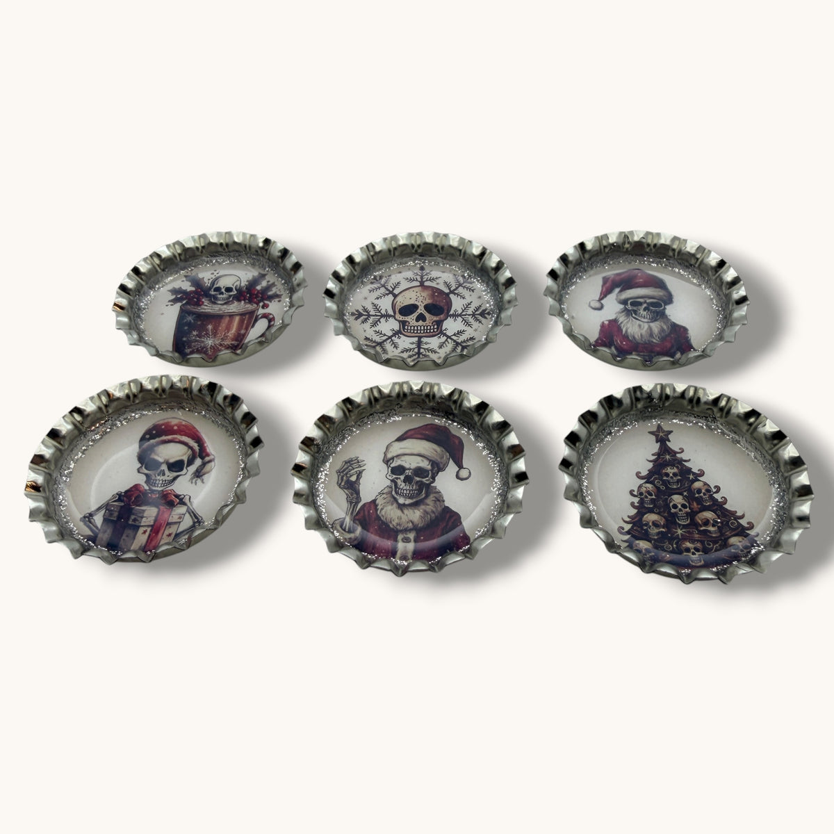Gothic Christmas Skull Magnets