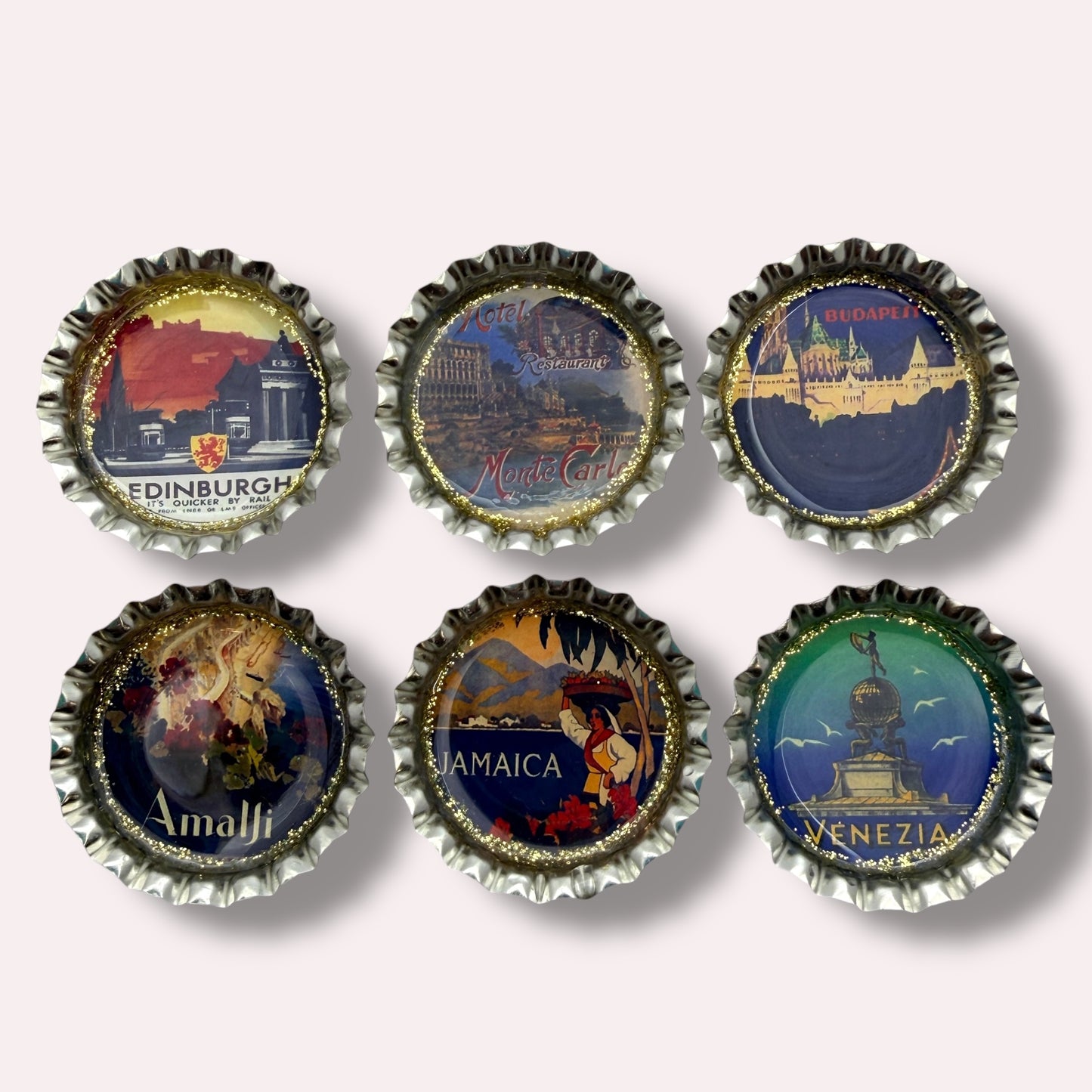 Vintage Travel Poster Magnet Set 2