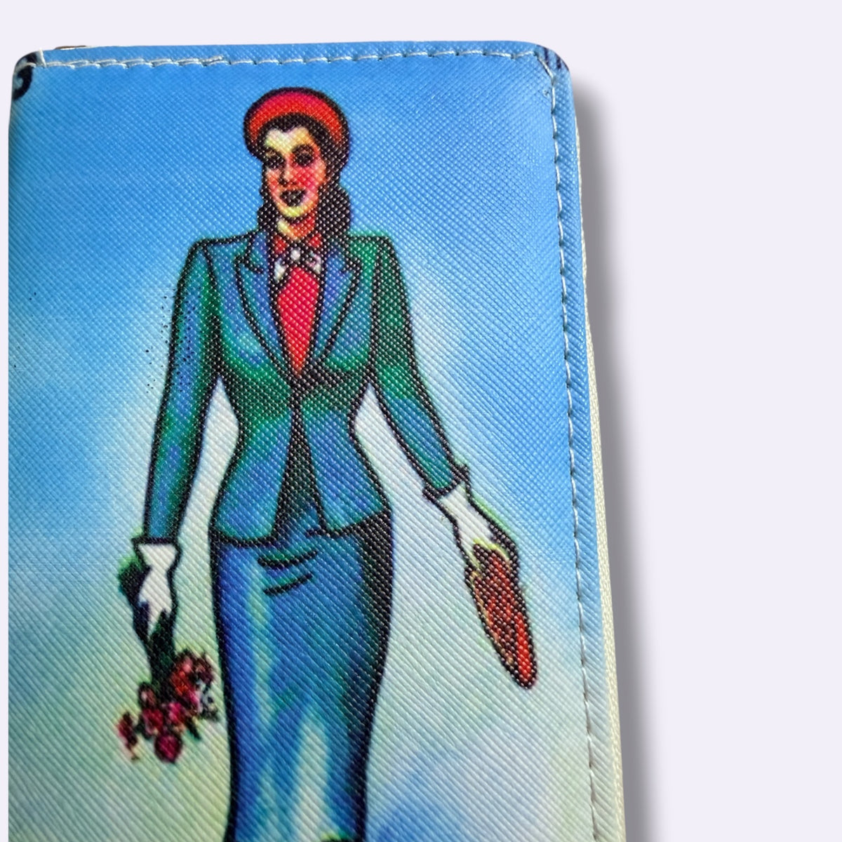 Mexican Bingo Lady Zip Around Wallet