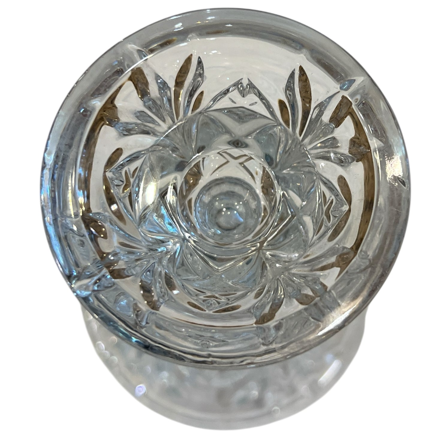 Imperial Crystal Vintage 24% Lead Crystal Faceted Candle Holder Czech Republic