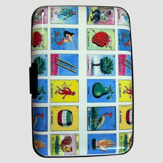 Mexican Bingo Card Holder Wallet Accordion Credit Card Case Organizer