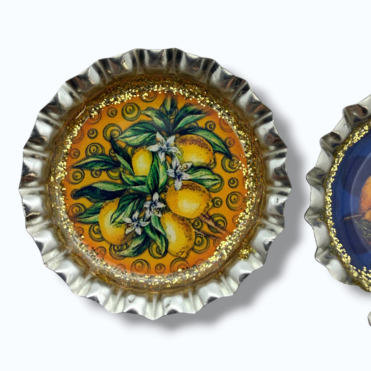 Amalfi Coast Lemon Bottle Cap Magnets