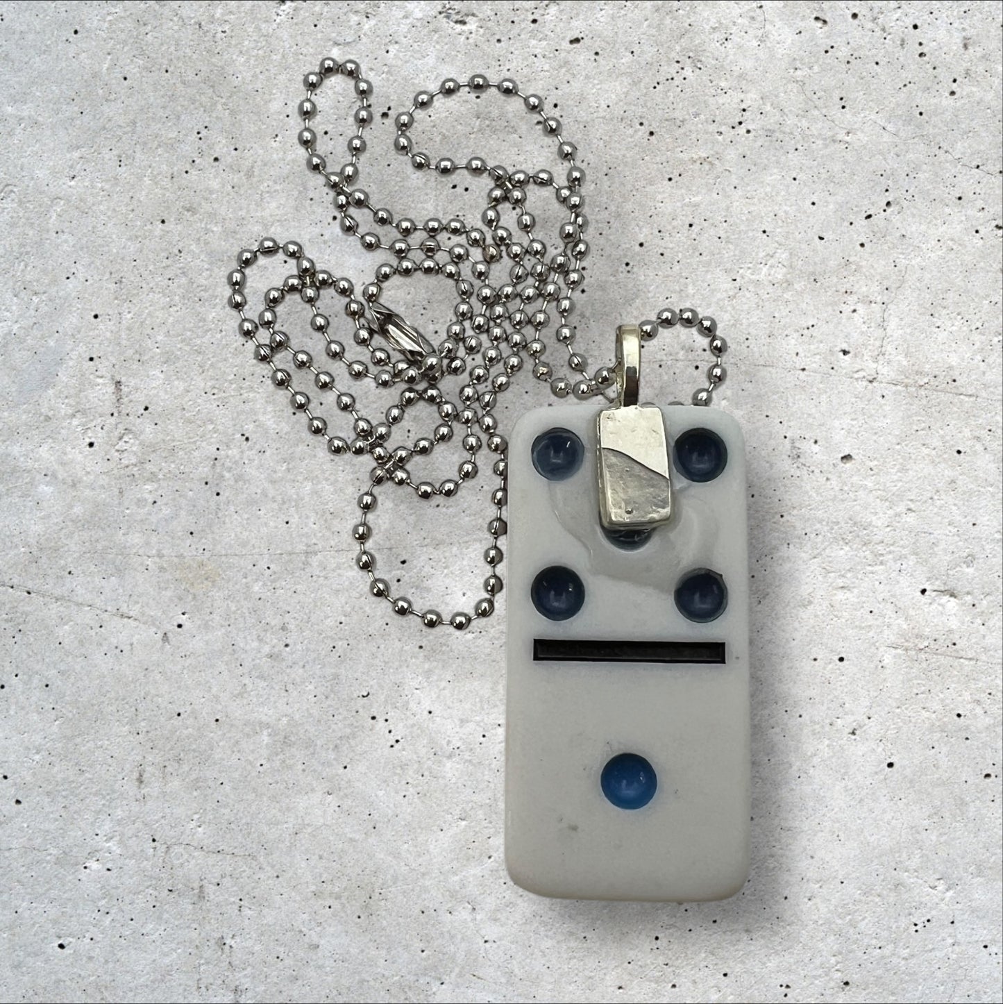 Religious Blessed Mother Upcycled Domino Pendant Necklace