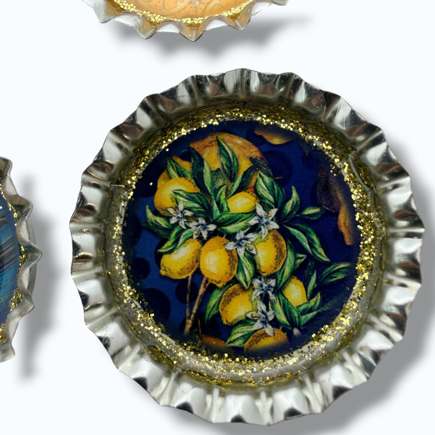 Amalfi Coast Lemon Bottle Cap Magnets