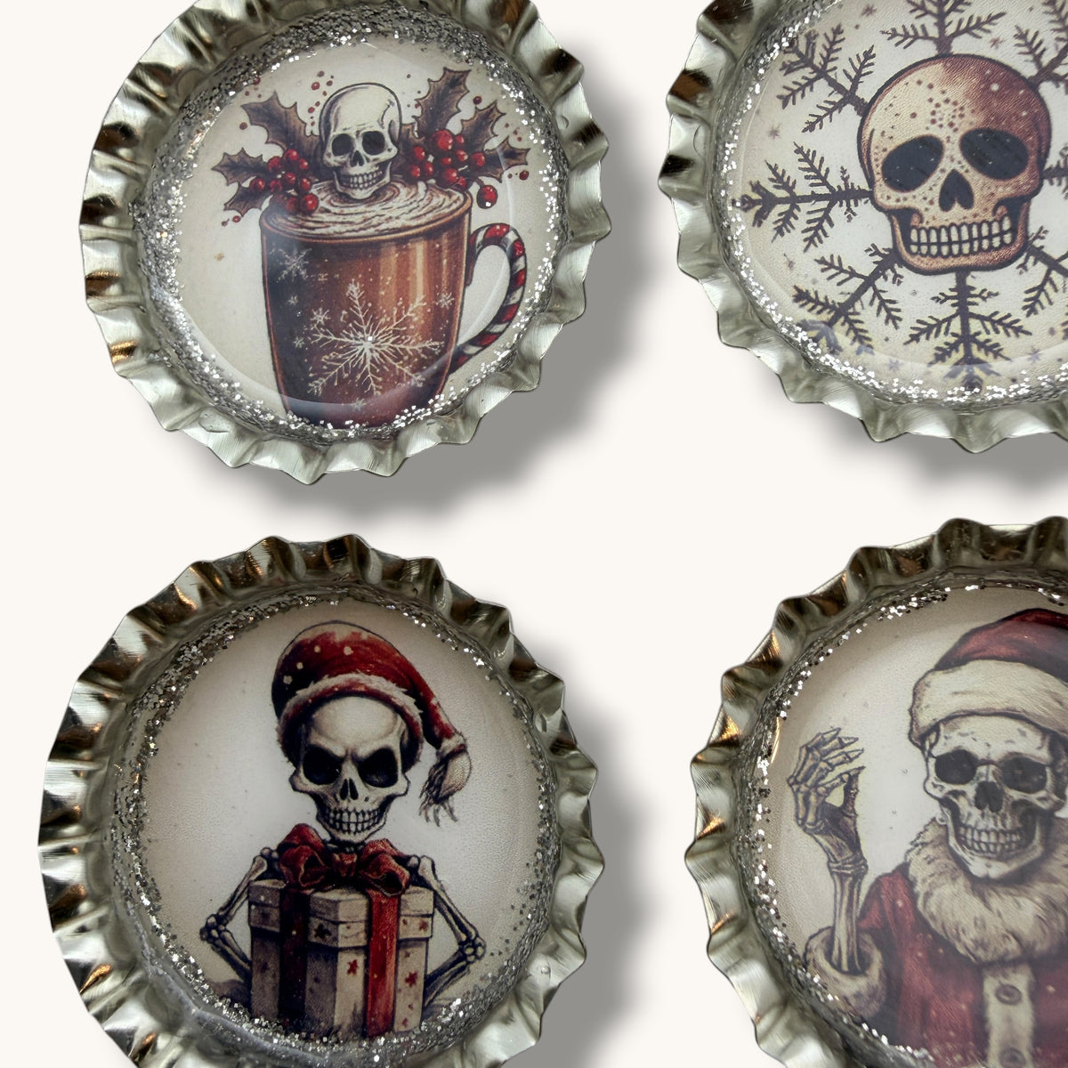 Gothic Christmas Skull Magnets