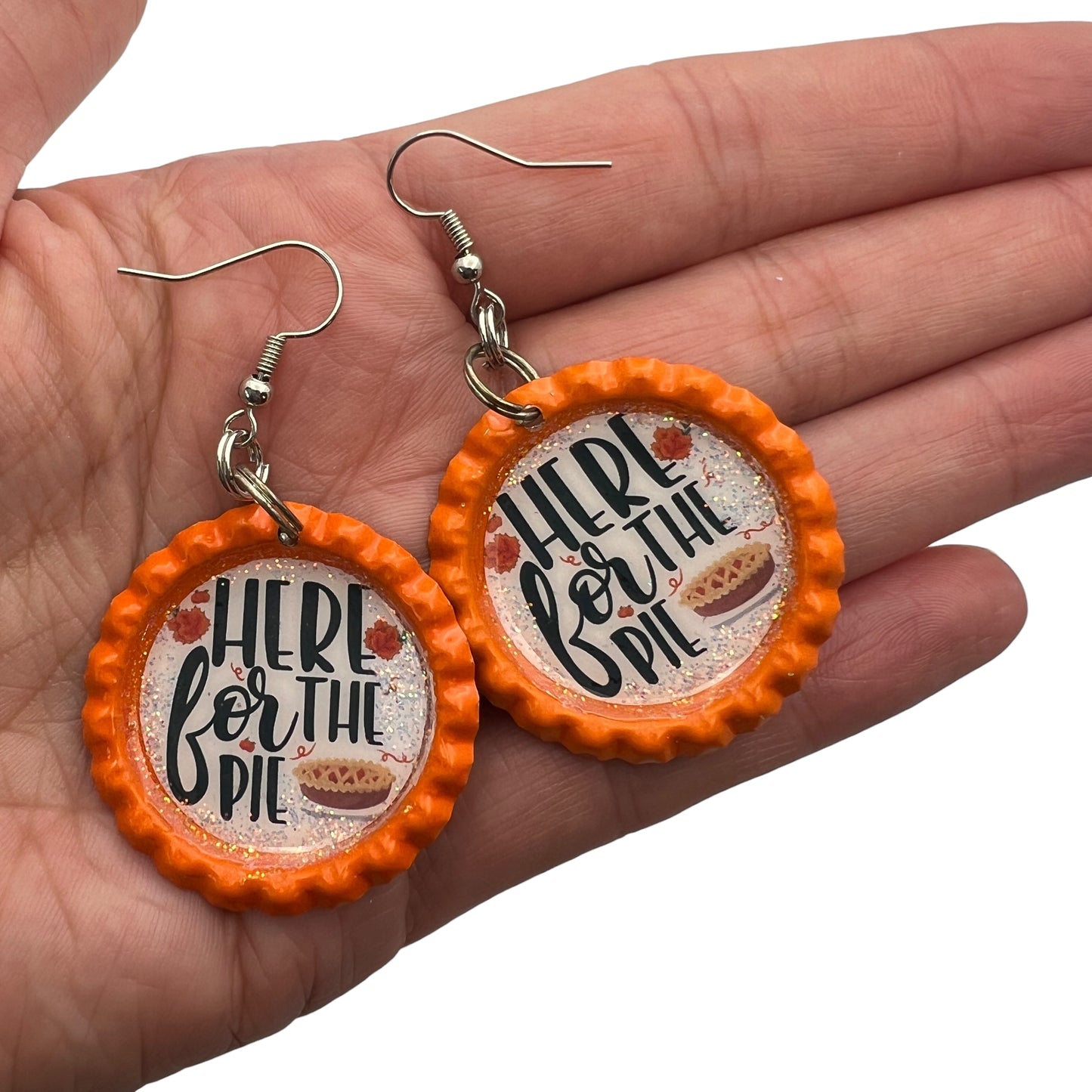 “Here for the Pie” Bottle Cap Earrings
