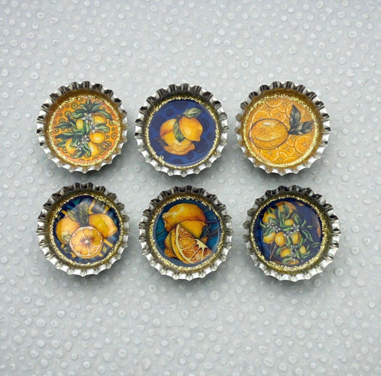 Amalfi Coast Lemon Bottle Cap Magnets