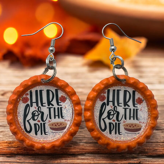 “Here for the Pie” Bottle Cap Earrings