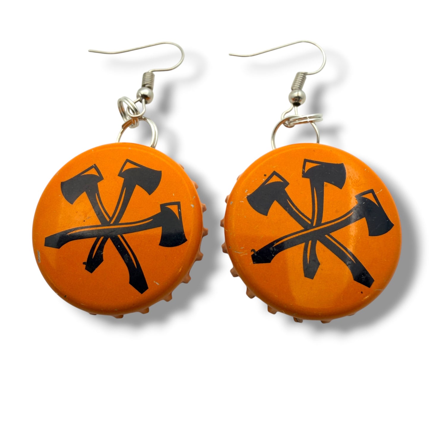Retro Pin Up Bottle Cap Earrings – Rockabilly Statement Jewelry