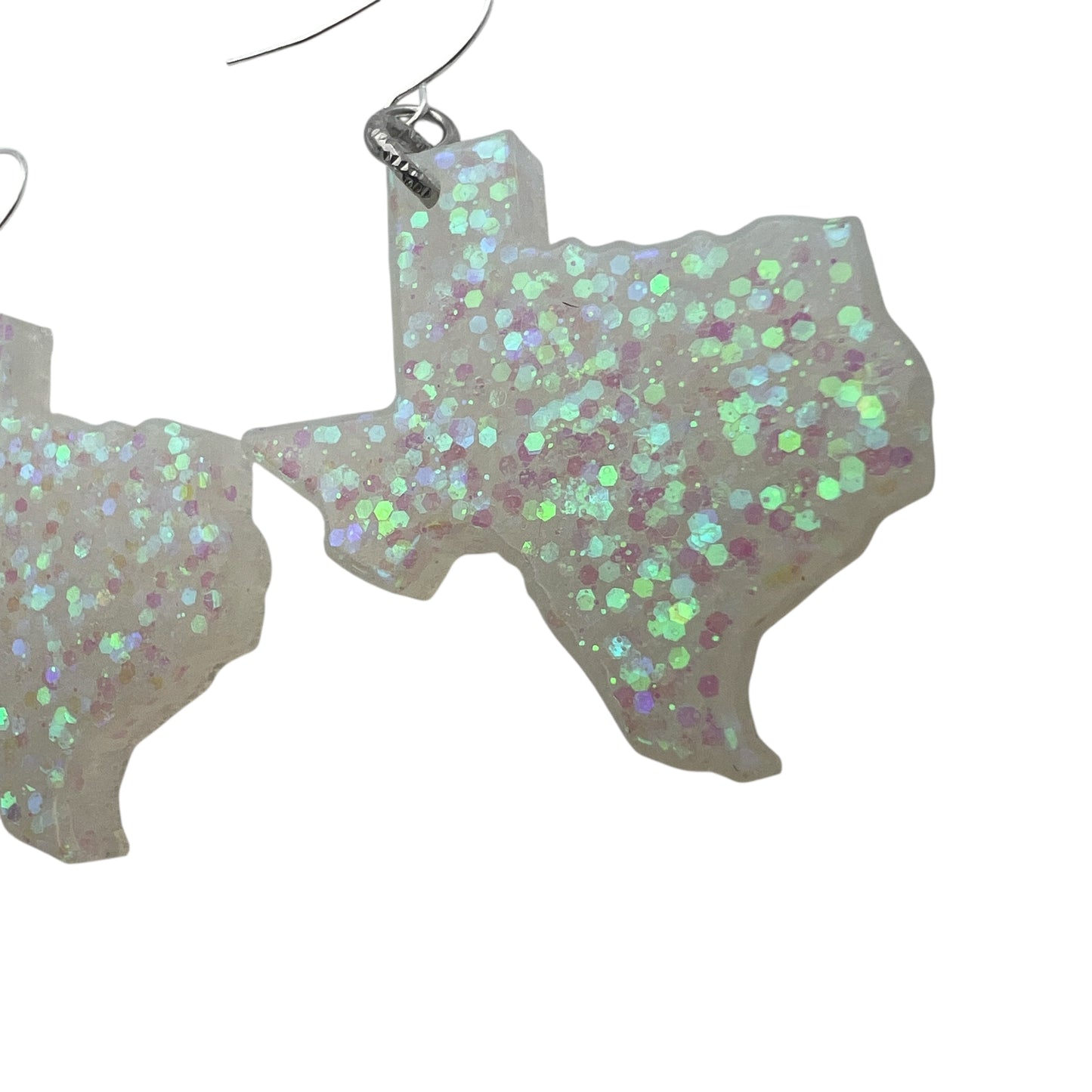 Glitter Resin Iridescent Texas Earrings