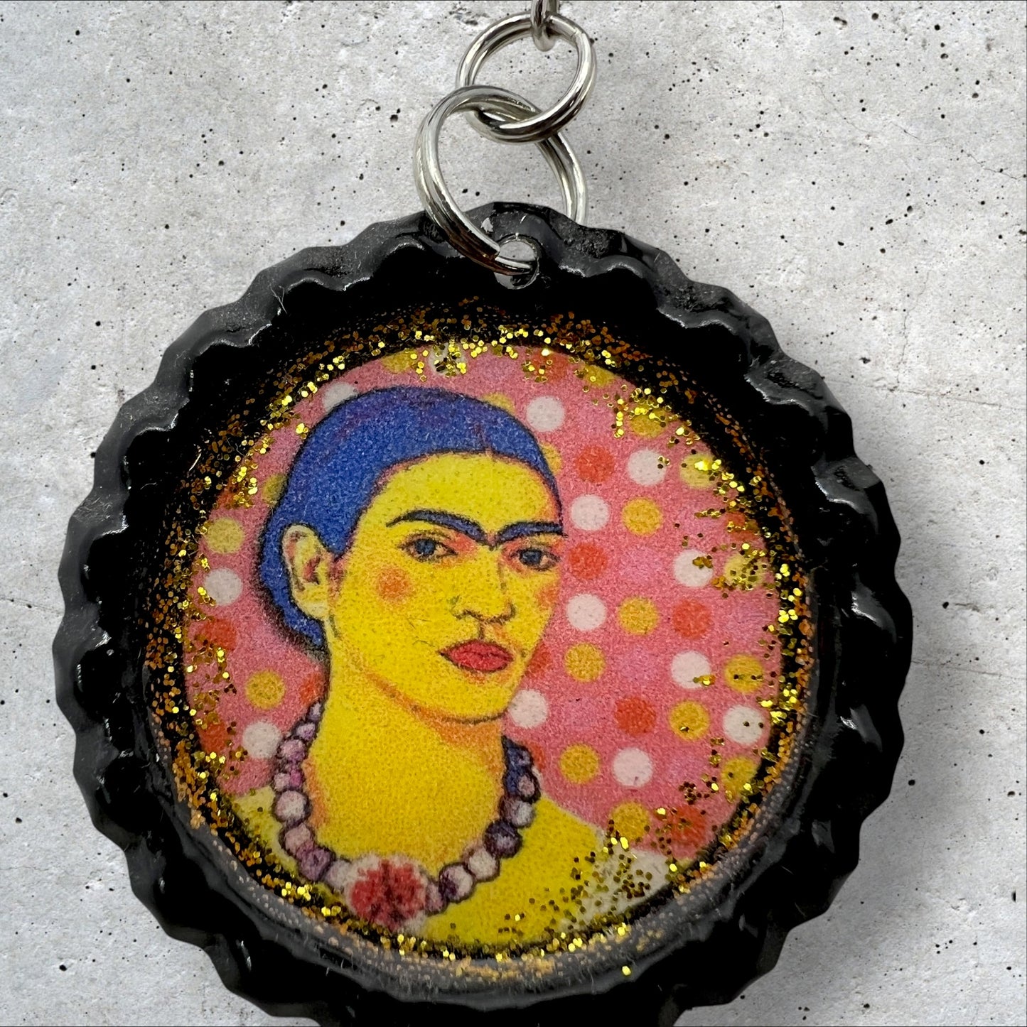 Frida Kahlo Bottle Cap Earrings