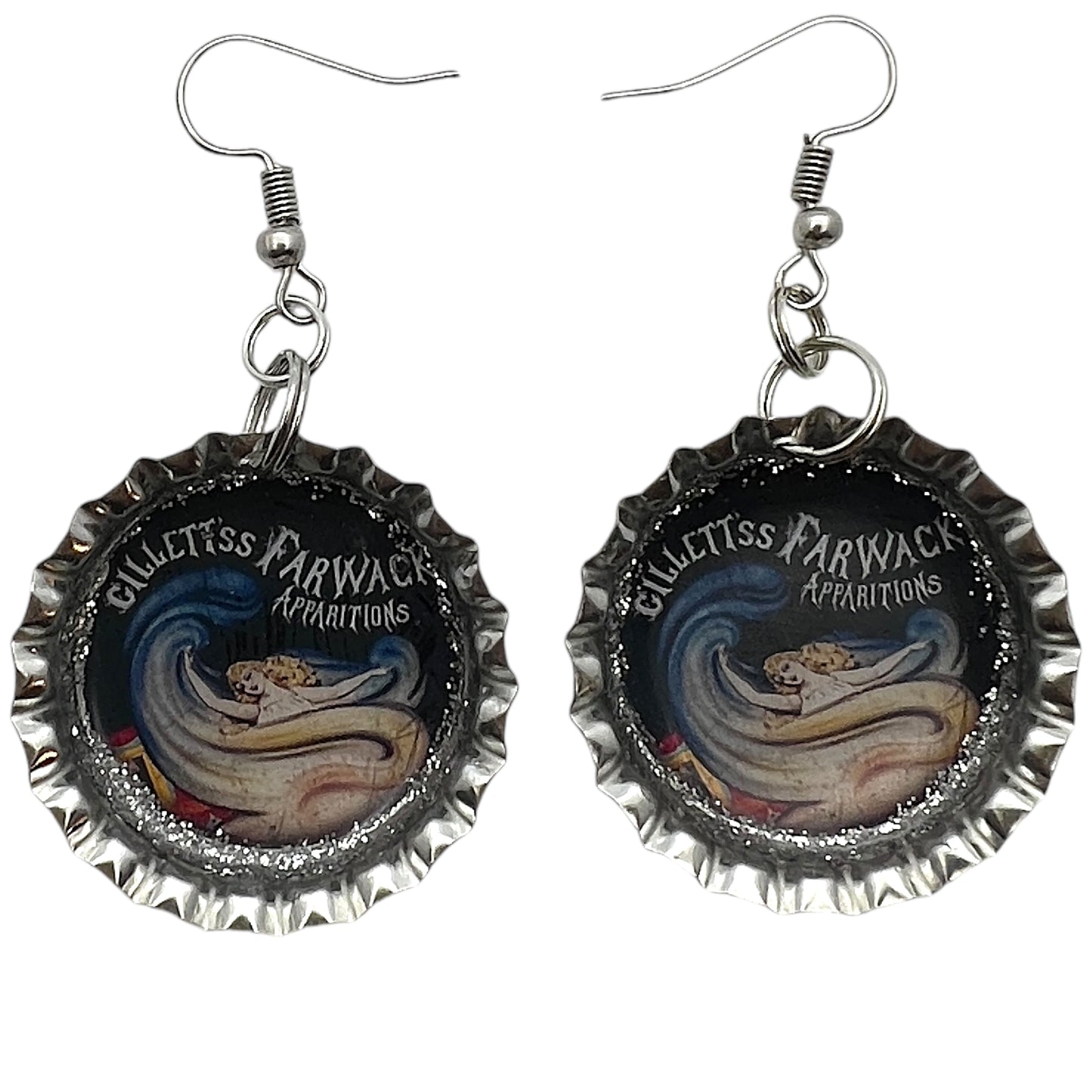 Vintage Circus “Gillett'ss Farwack'ss Apparitions” Poster Bottle Cap Earrings