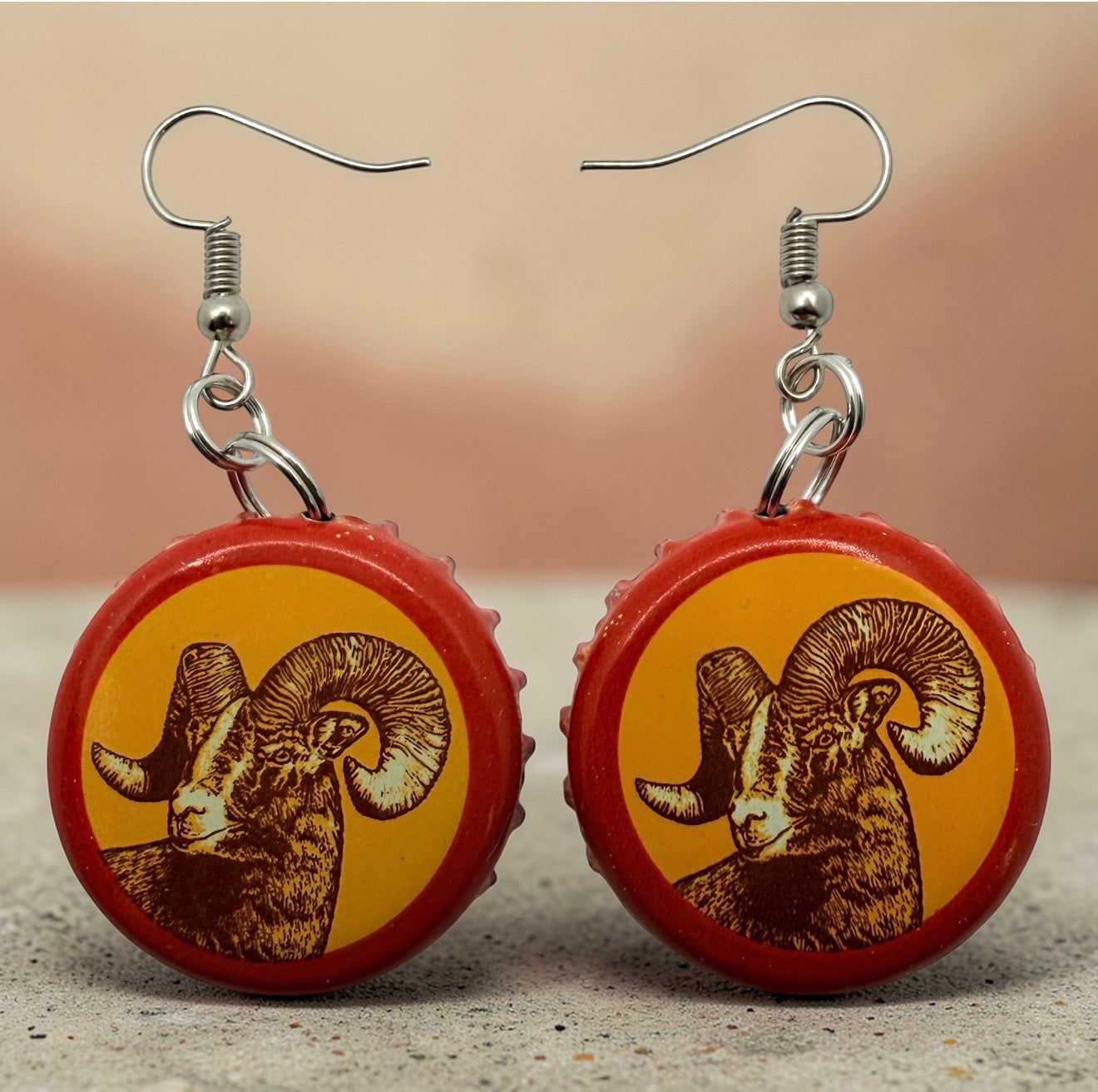 Upcycled Shiner Bock Bottle Cap Retro Cowgirl Earrings