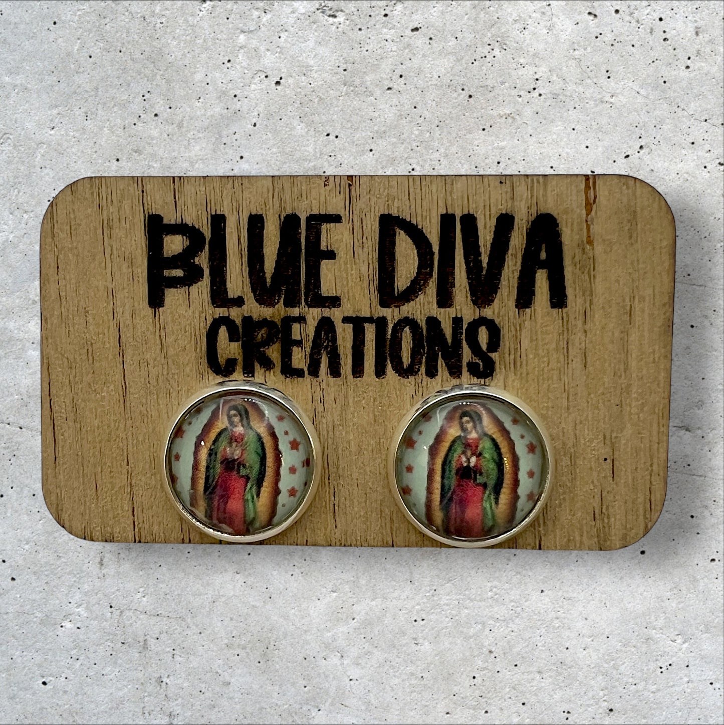 Virgen de Guadalupe Mini 12mm Post Earrings