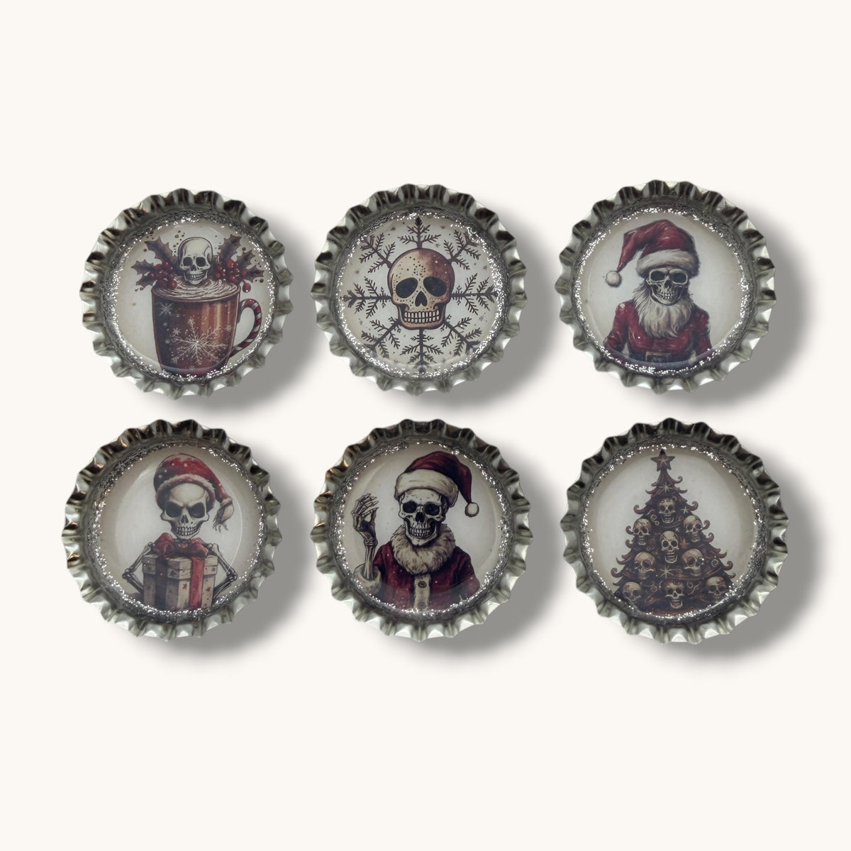 Gothic Christmas Skull Magnets