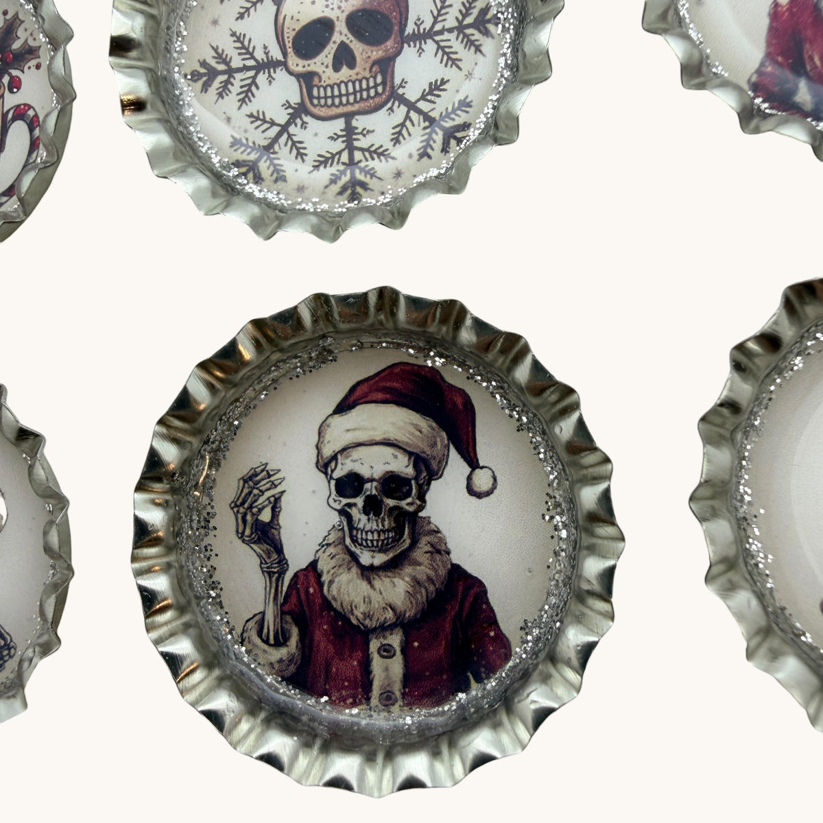 Gothic Christmas Skull Magnets