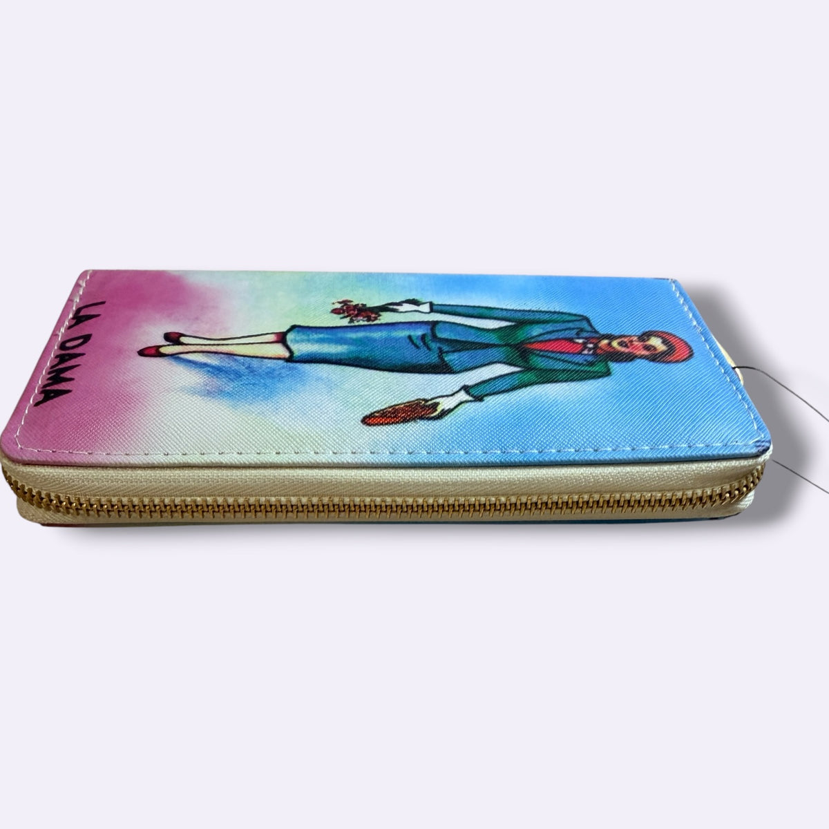 Mexican Bingo Lady Zip Around Wallet