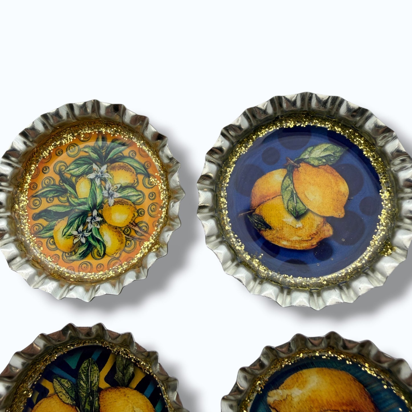 Amalfi Coast Lemon Bottle Cap Magnets