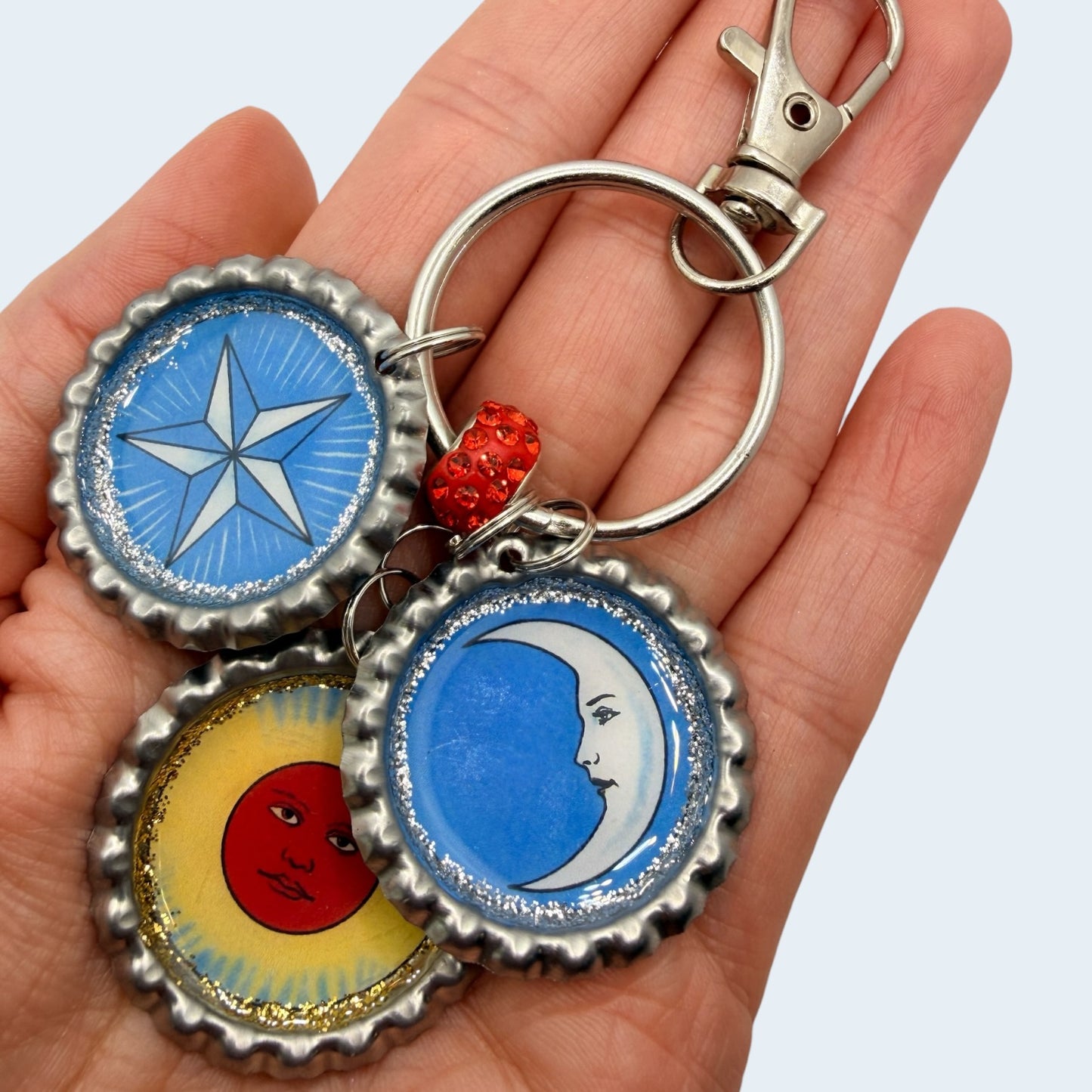 Mexican Bingo Upcycled Bottle Cap Keychain