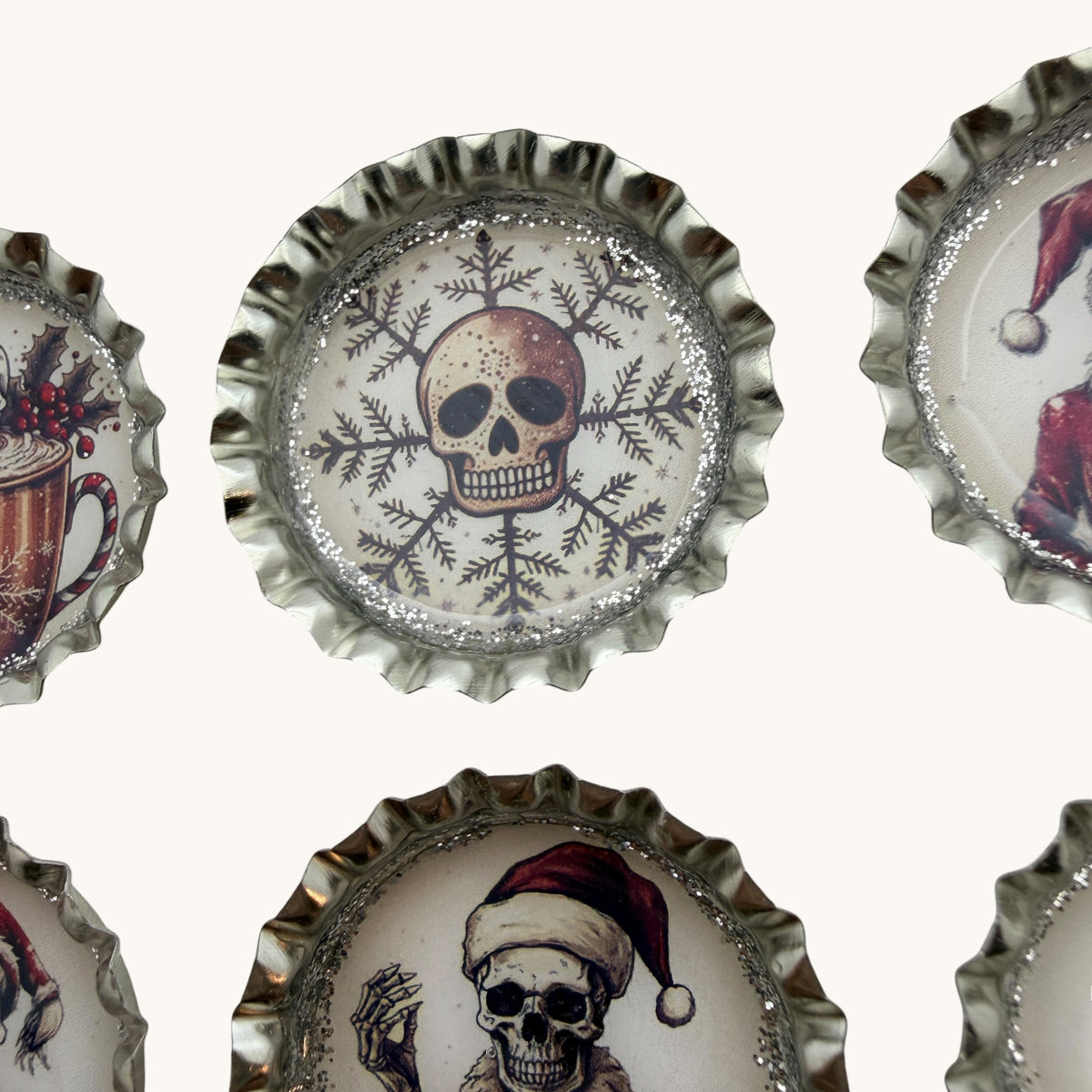 Gothic Christmas Skull Magnets