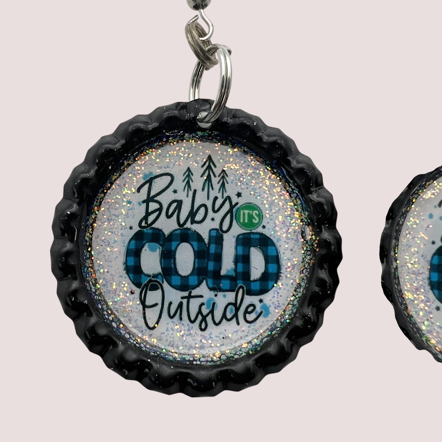 “Baby it’s Cold Outside” Bottle Cap Earrings