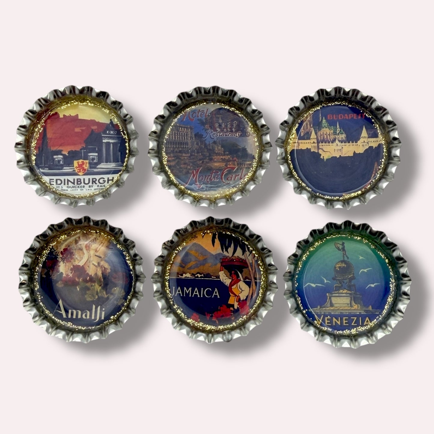 Vintage Travel Poster Magnet Set 2