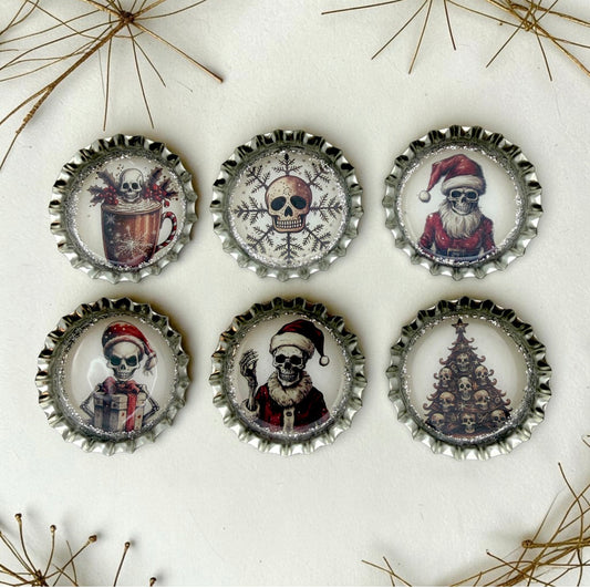 Gothic Christmas Skull Magnets