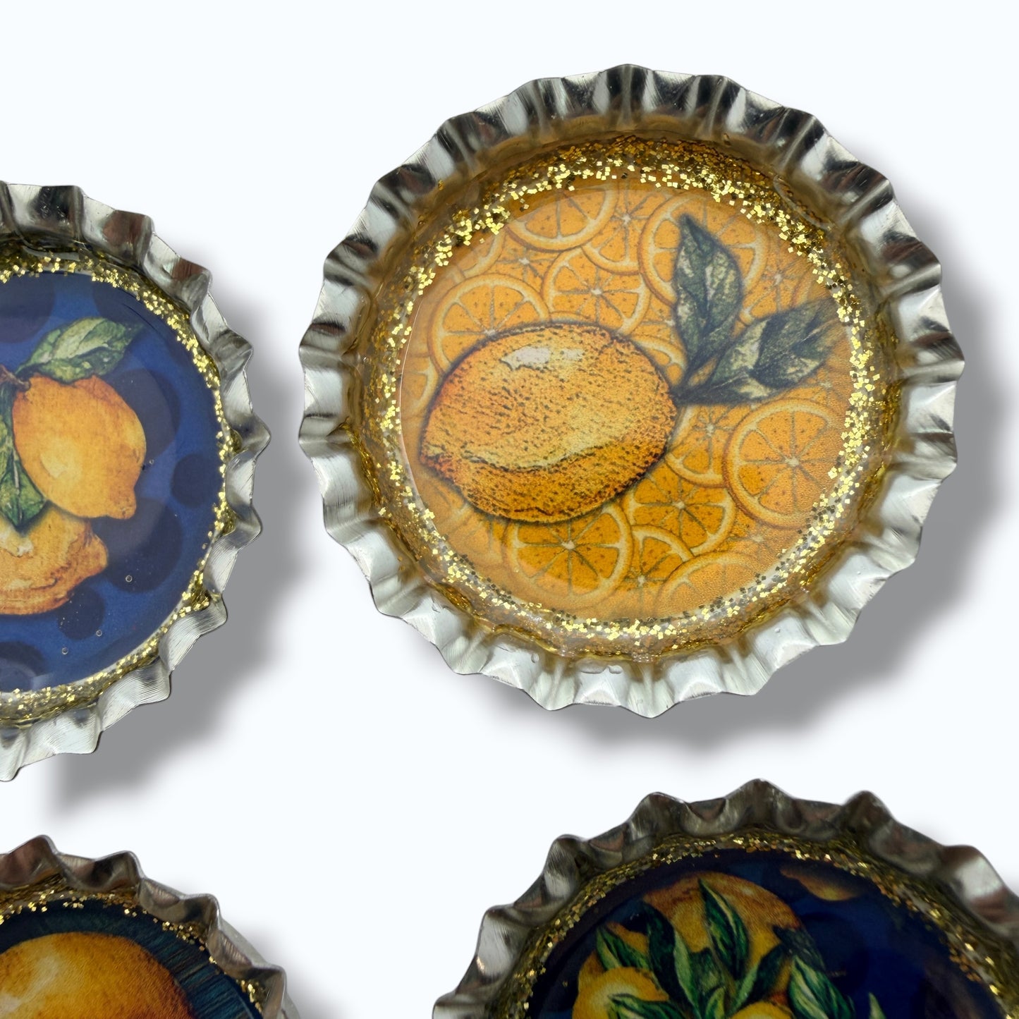 Amalfi Coast Lemon Bottle Cap Magnets