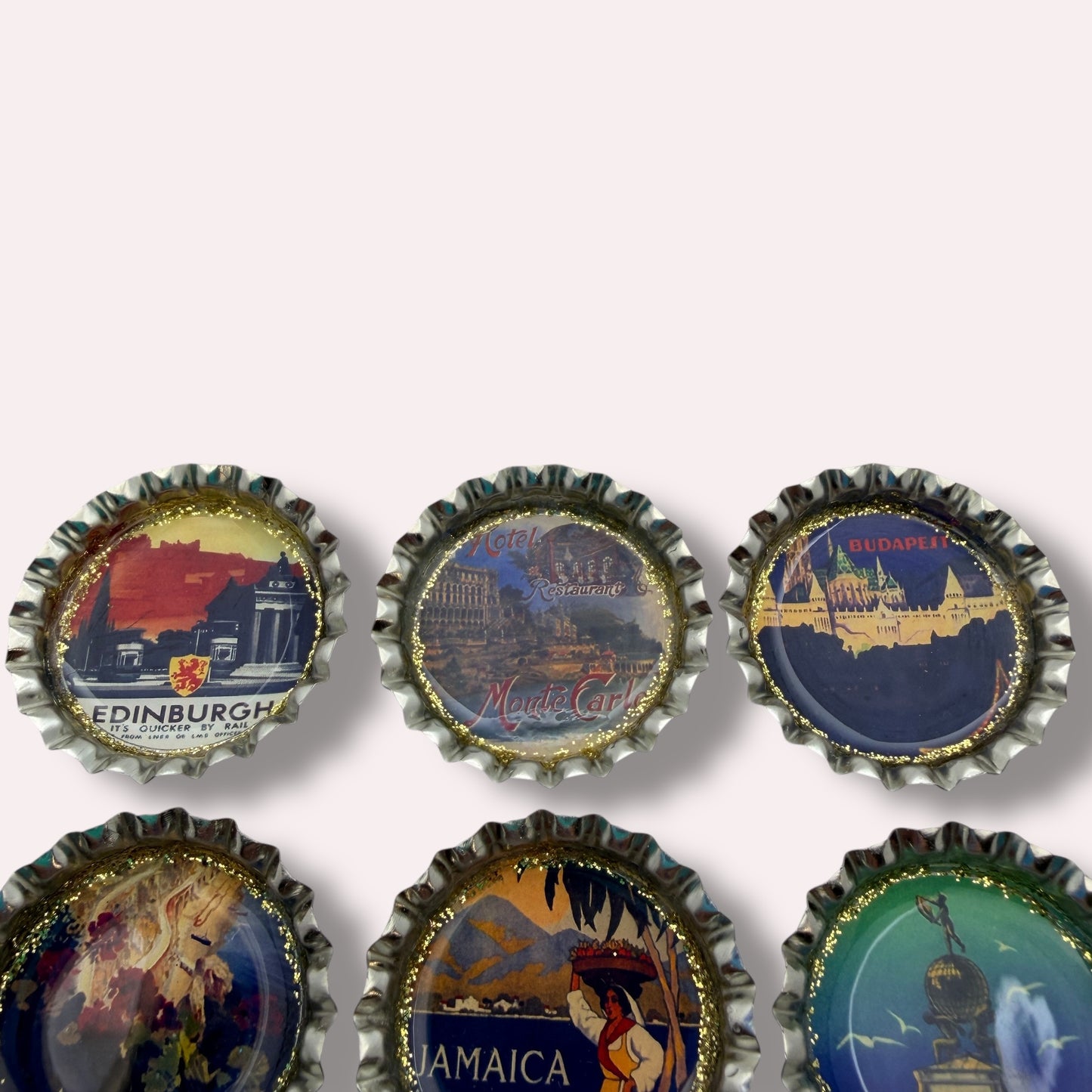 Vintage Travel Poster Magnet Set 2