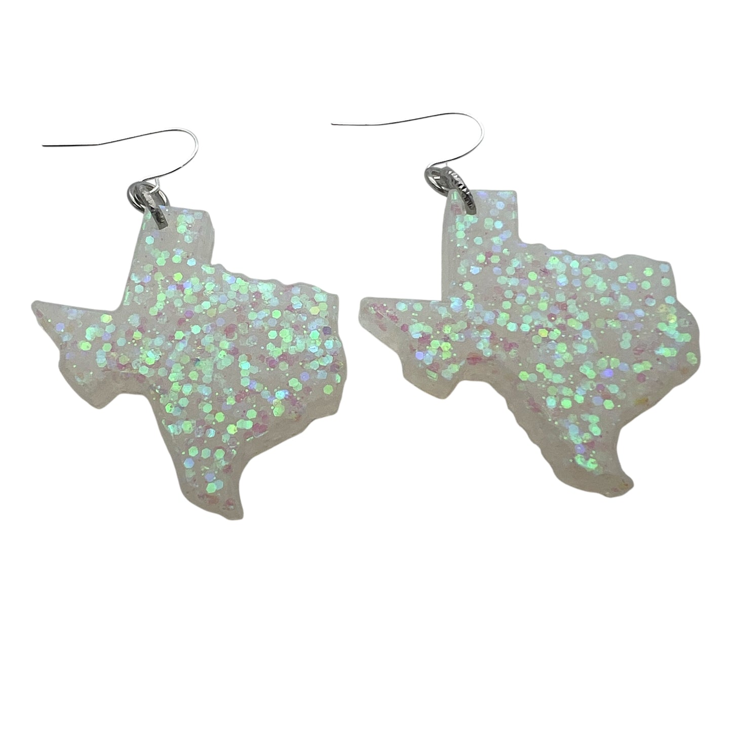 Glitter Resin Iridescent Texas Earrings