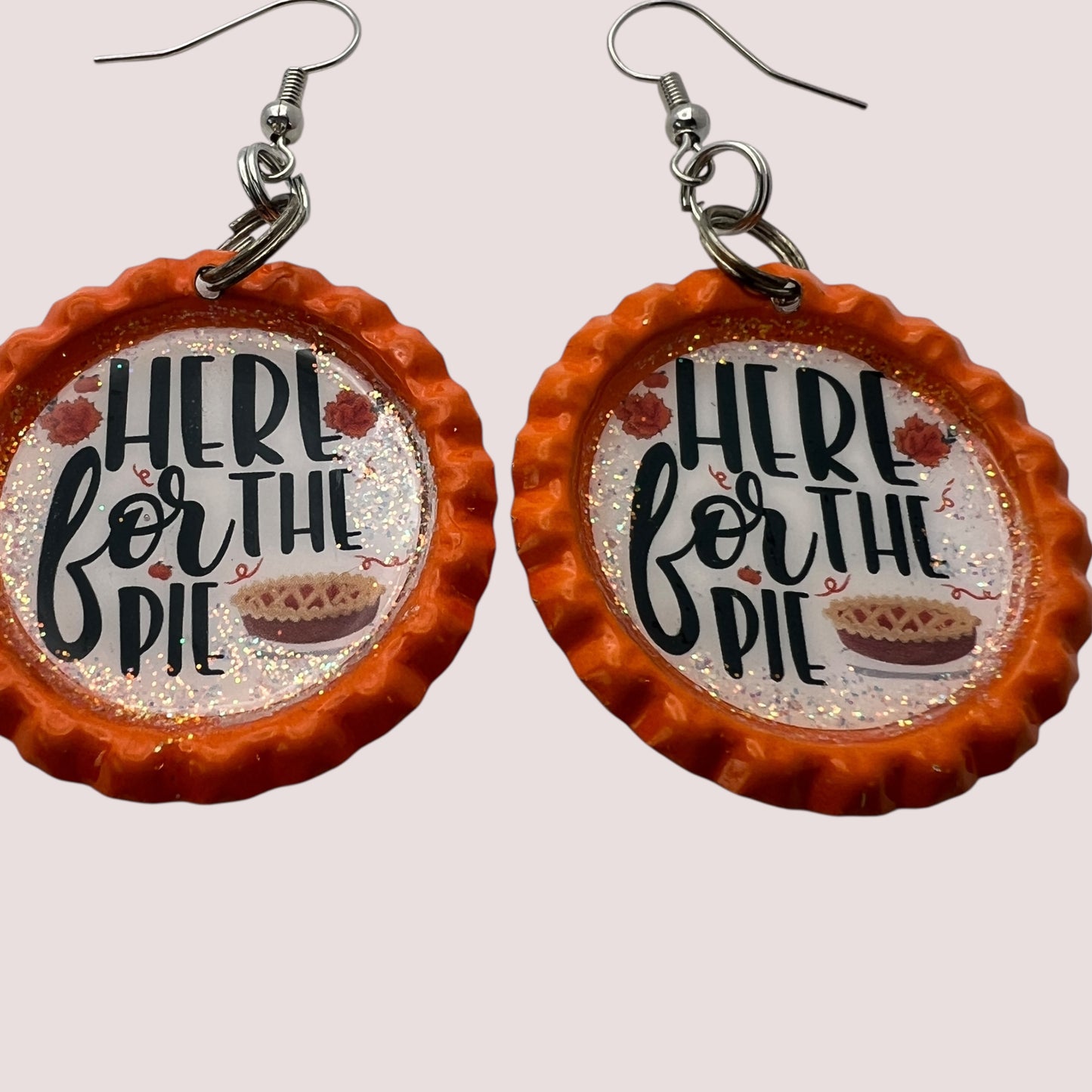 “Here for the Pie” Bottle Cap Earrings