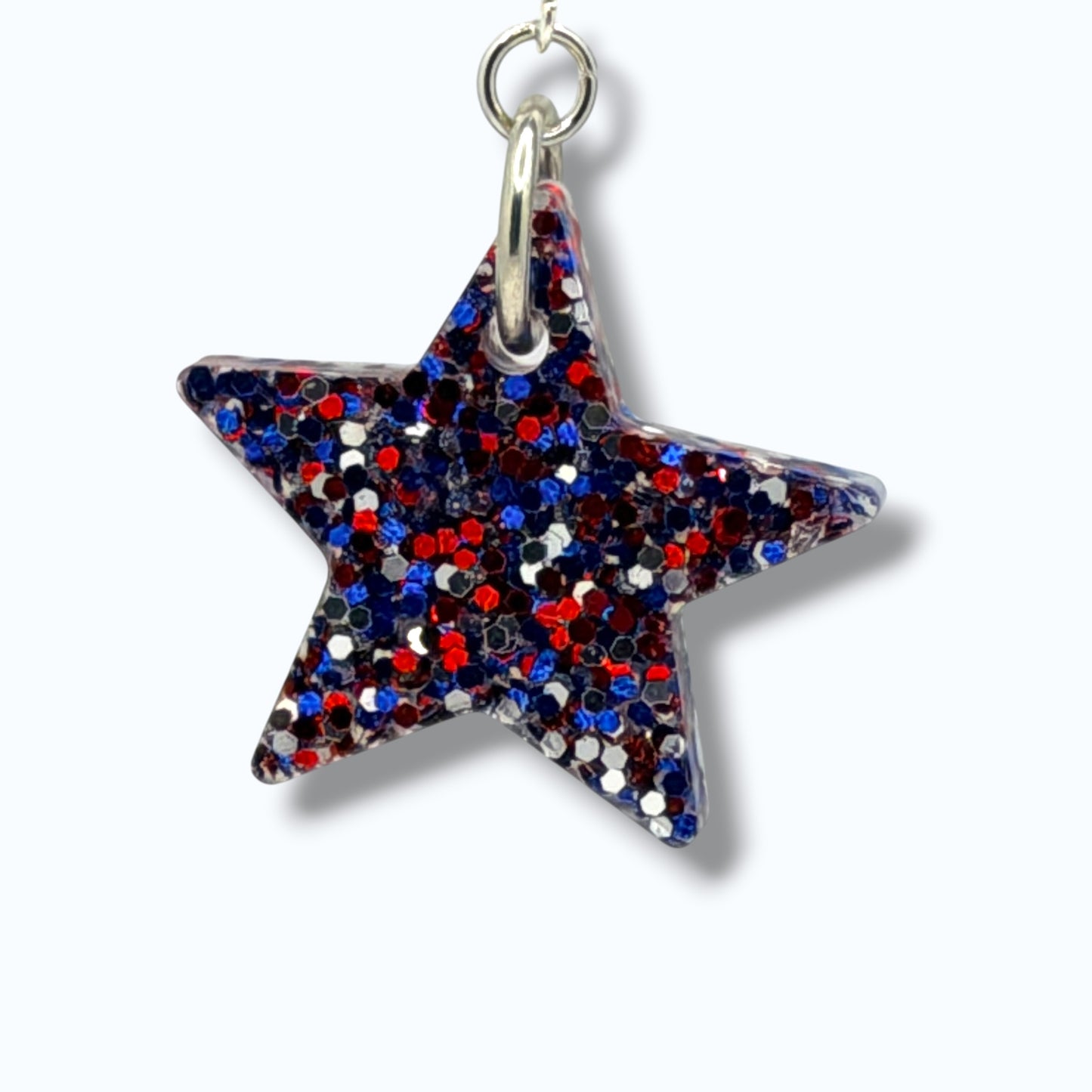 Patriotic Glitter Star Earrings