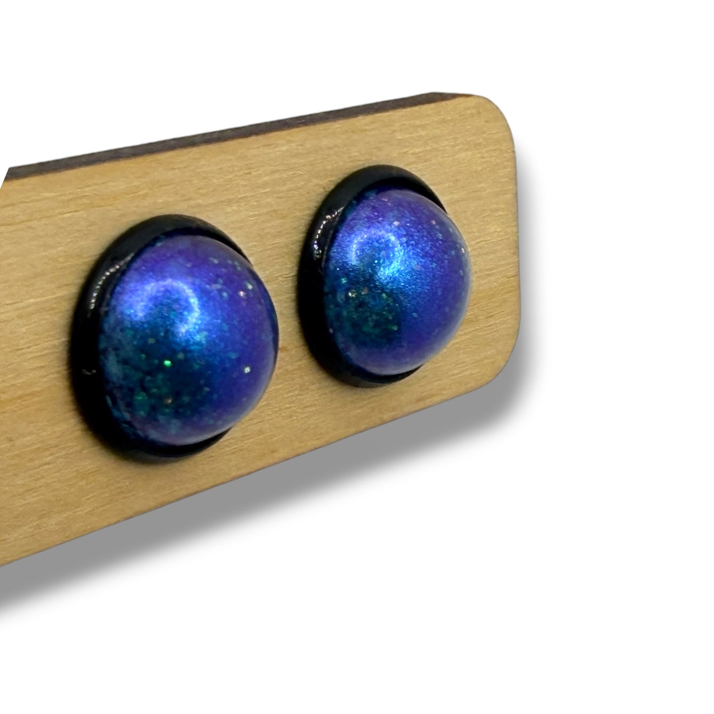 Blue Purple Galaxy Stud 12mm Earrings