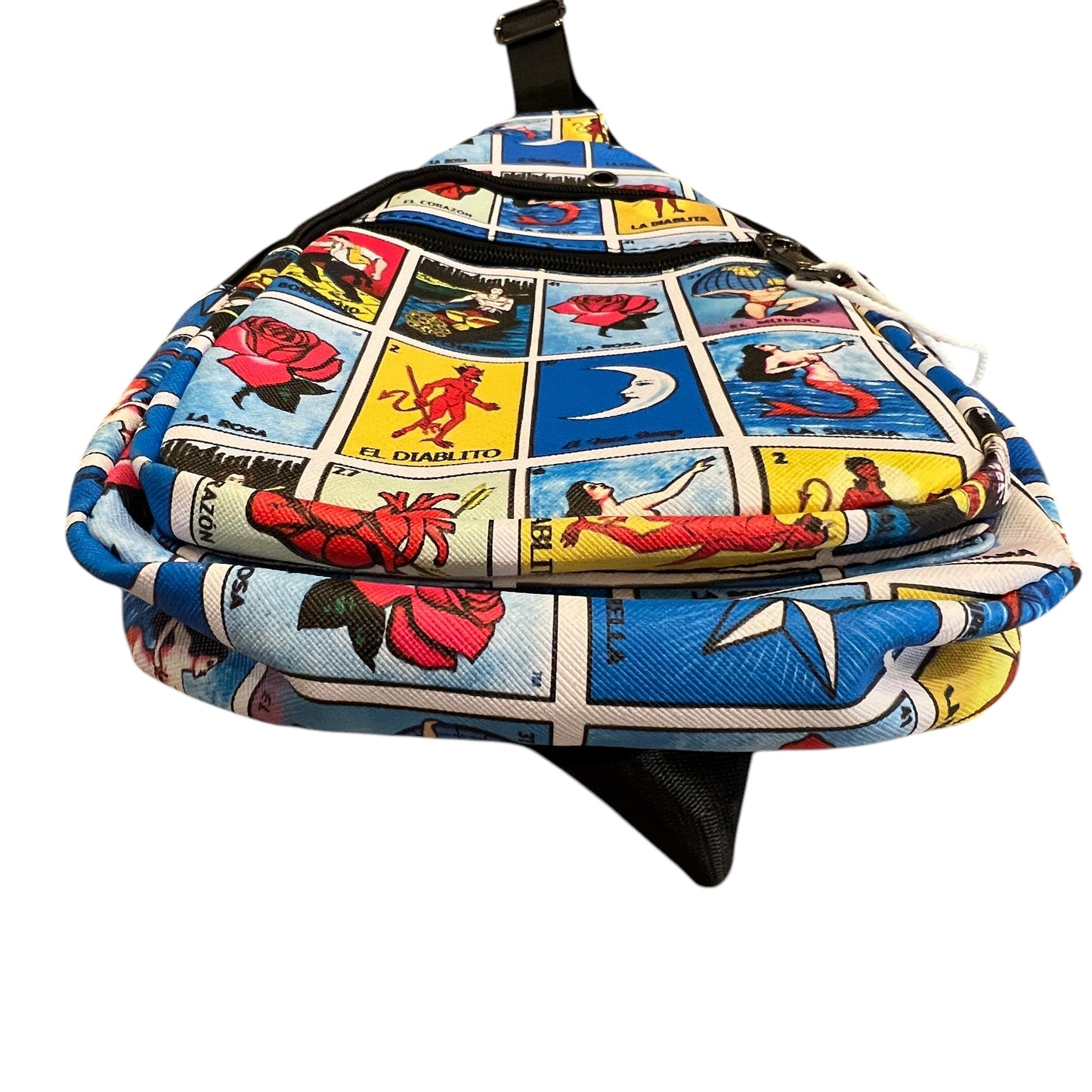 Vibrant Mexican Loteria Sling Bag, Handsfree Travel Everyday Unisex Backpack