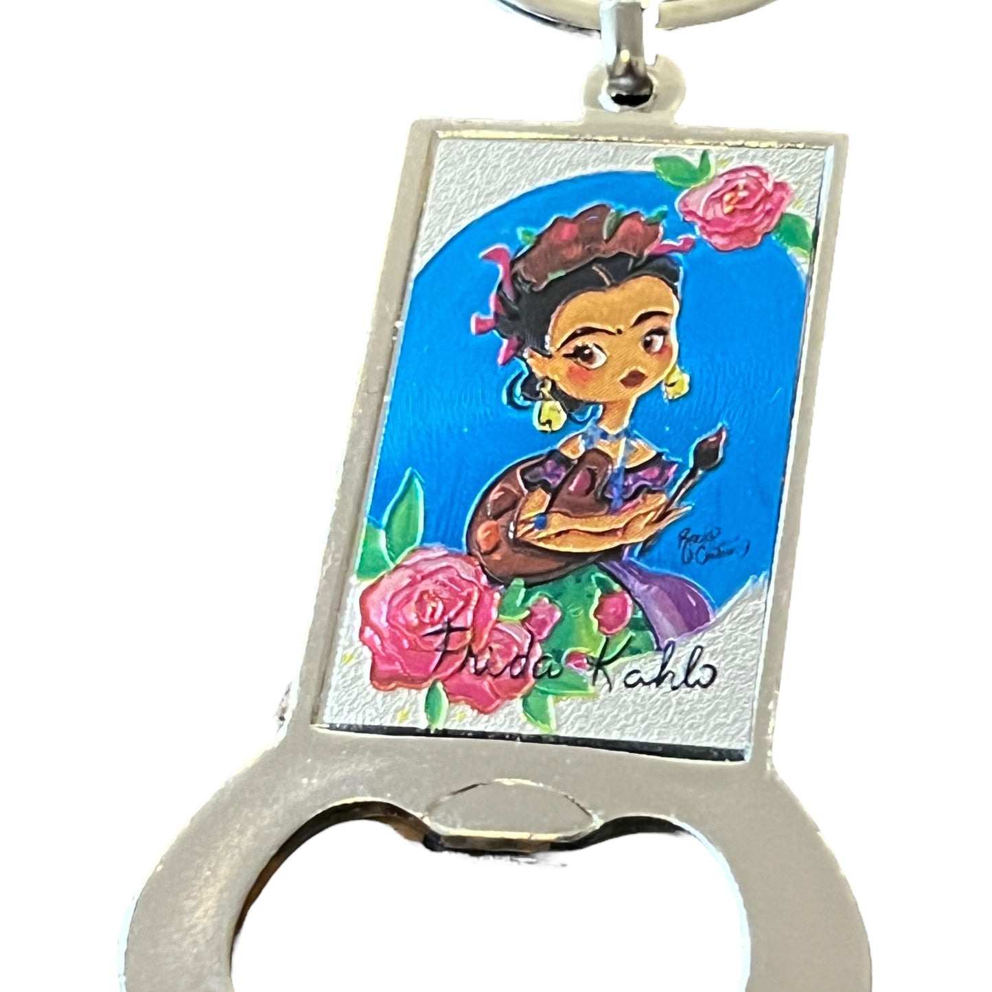 Frida Caricature Keychain Bottle Opener