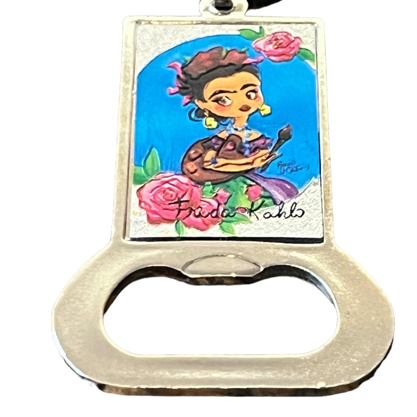 Frida Caricature Keychain Bottle Opener