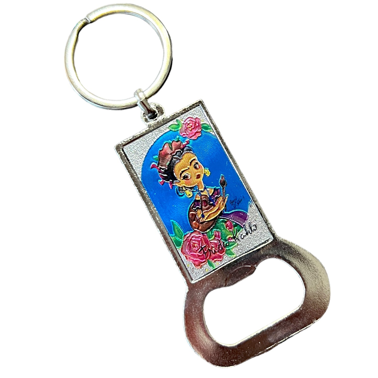 Frida Caricature Keychain Bottle Opener