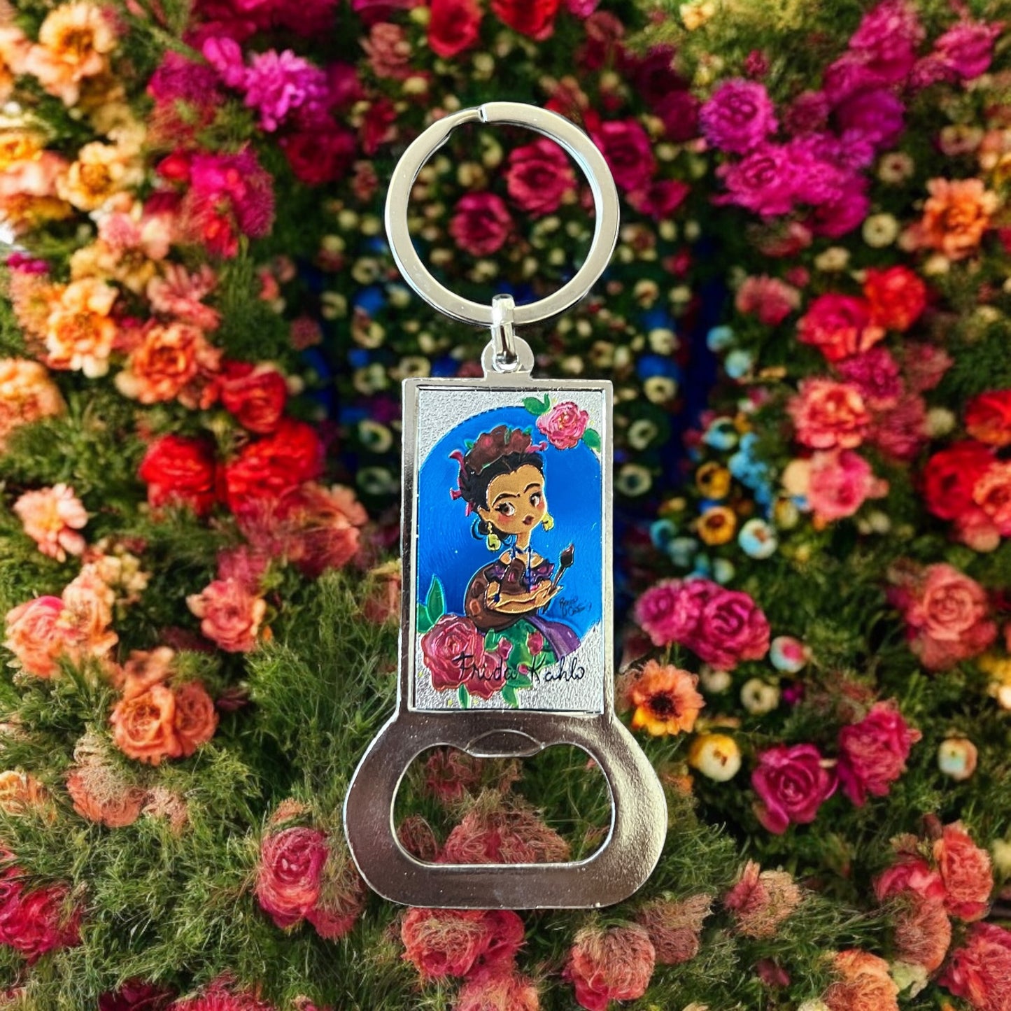 Frida Caricature Keychain Bottle Opener