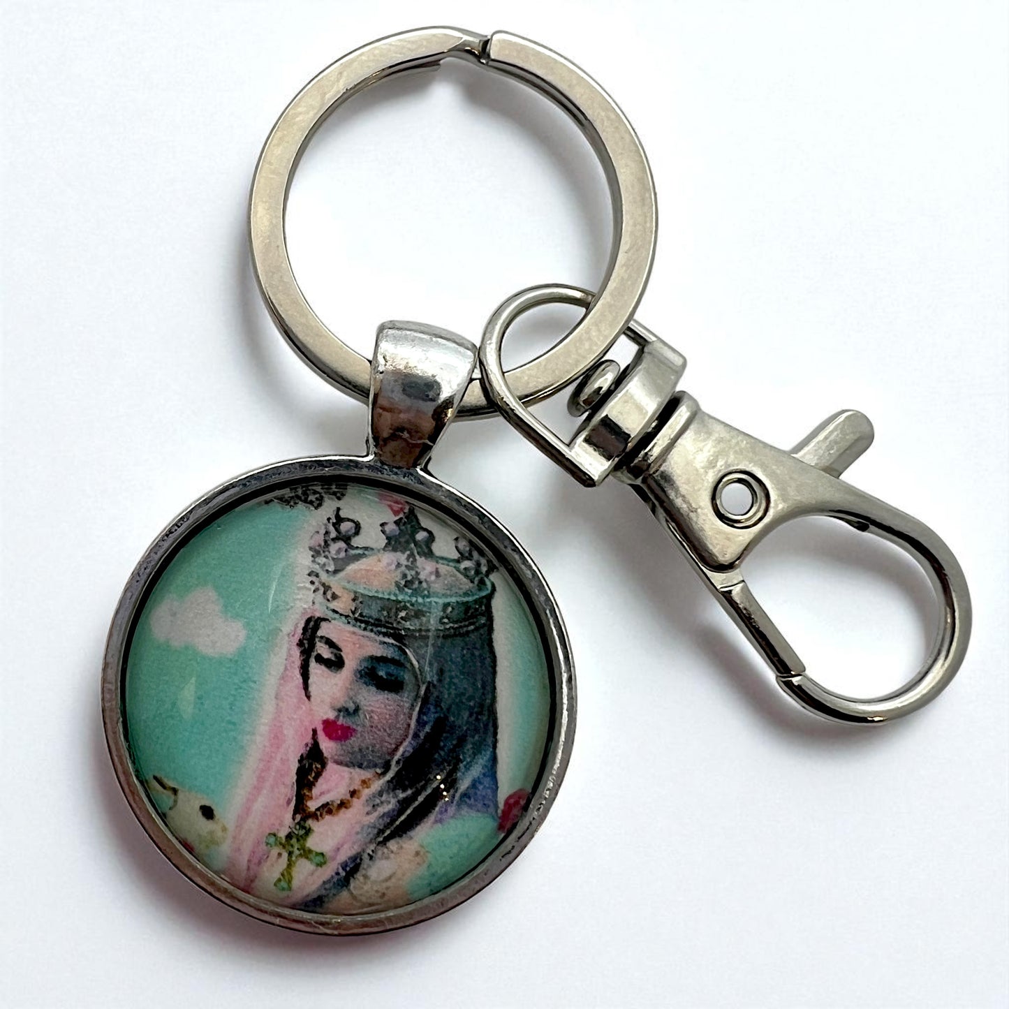 Virgin Mary Crowned Keychain