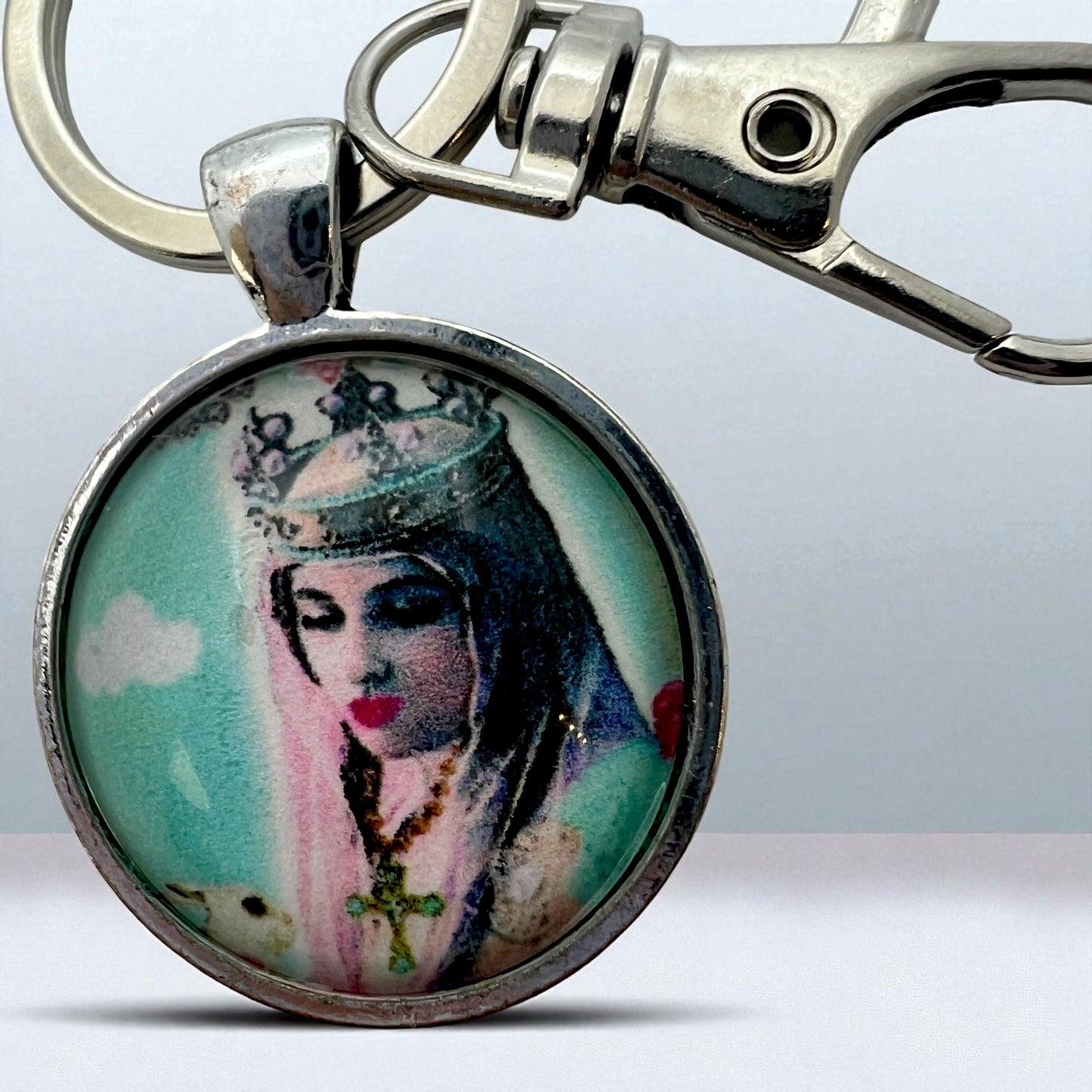 Virgin Mary Crowned Keychain