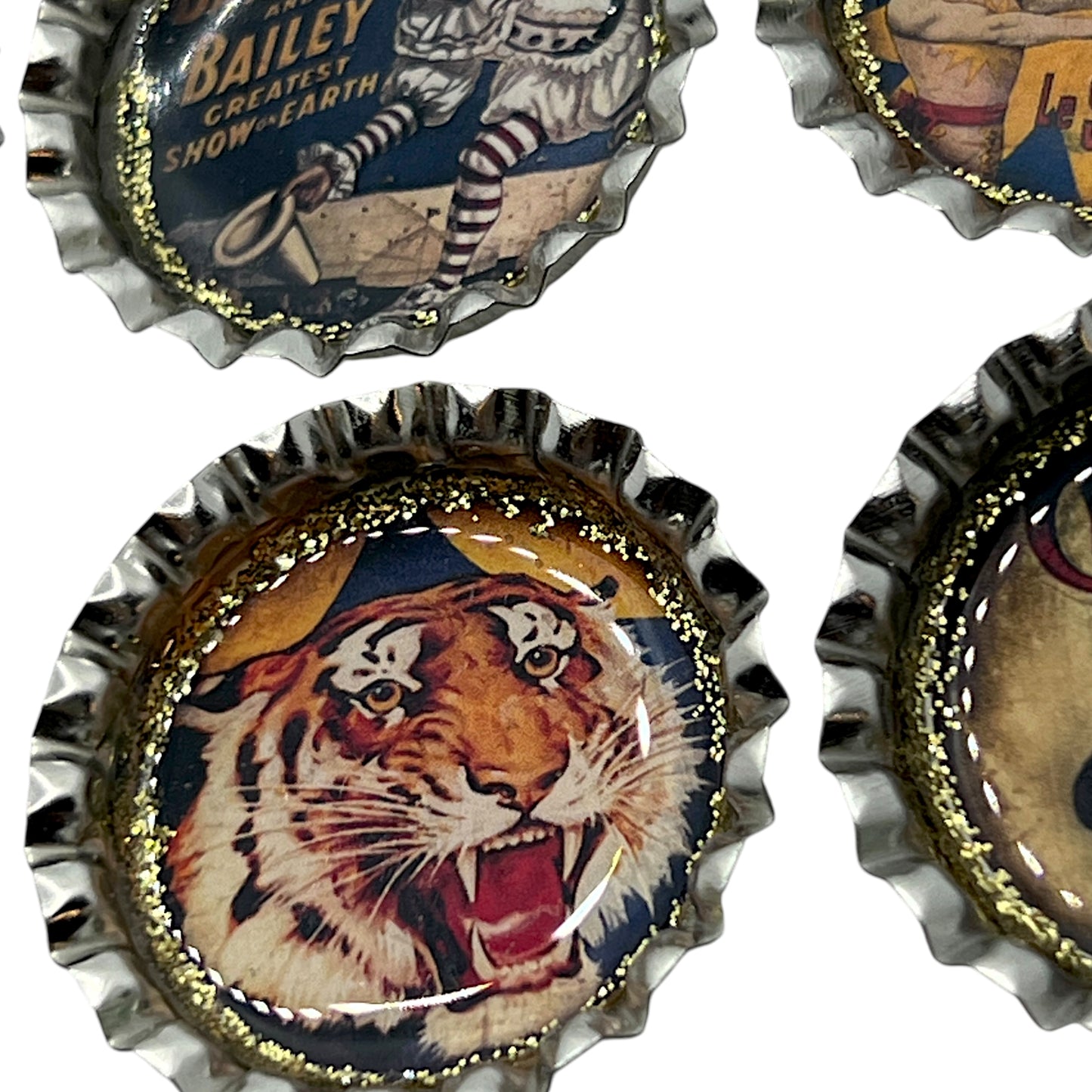 Vintage Circus Poster Bottle Cap Magnets