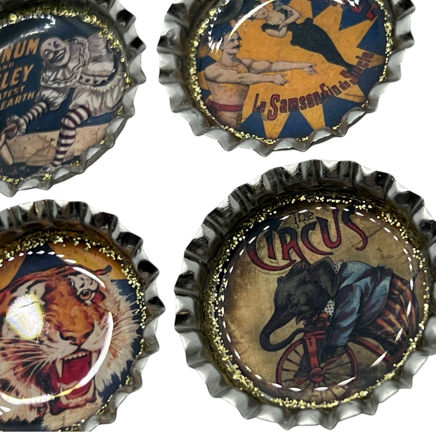 Vintage Circus Poster Bottle Cap Magnets